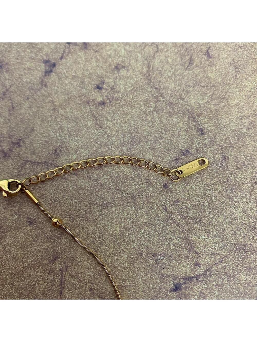 Minimalistic Vintage Style Tiger Eye Stone Gold plated stainless steel necklace - Picture 8 of 8